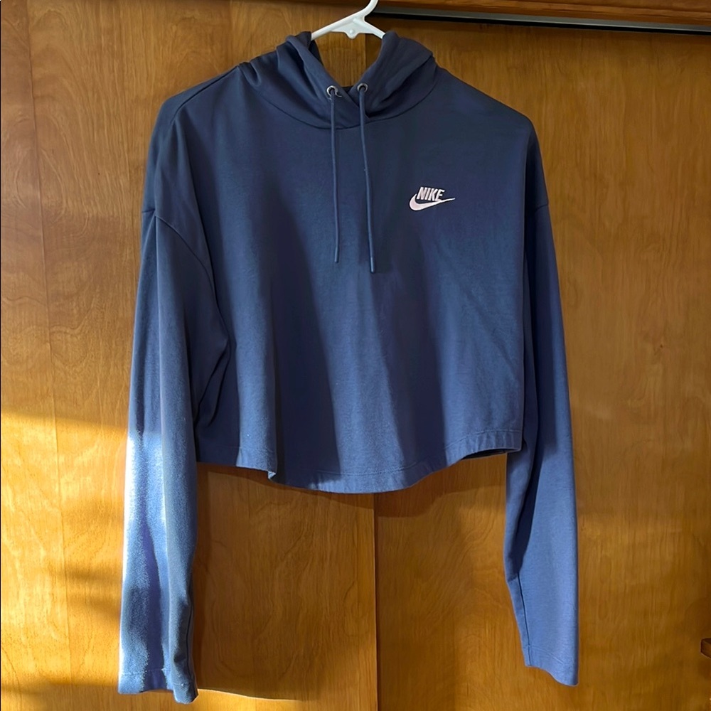 Nike Blue Cropped Hoodie